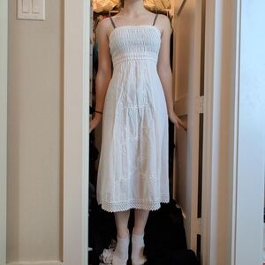 Elegant White Embroidered Dress